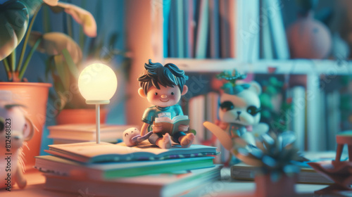 child reading a book