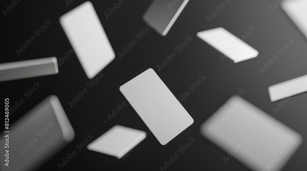 A collection of white cards with a black background A collection of white cards with a black background