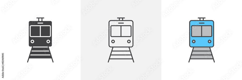 Commuter Train Icon Set. Underground Metro or Rail Vector. Train Transportation Symbol. Rail System Icon. Commuter Train Icon Set. Underground Metro or Rail Vector. Train Transportation Symbol. Rail System Icon.