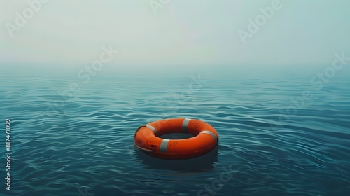 Lifebuoy floating in the sea to help people stay safe