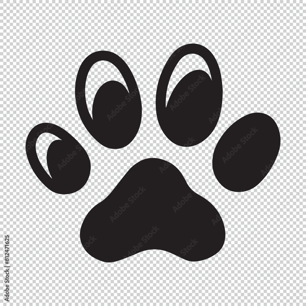 Simple and minimalistic animal paw icon, black vector illustration on transparent background Simple and minimalistic animal paw icon, black vector illustration on transparent background