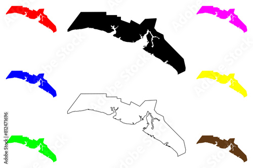 City and Borough of Yakutat, Alaska (Boroughs and census areas in Alaska, United States of America,USA, U.S., US) map vector illustration, scribble sketch Yakutat map