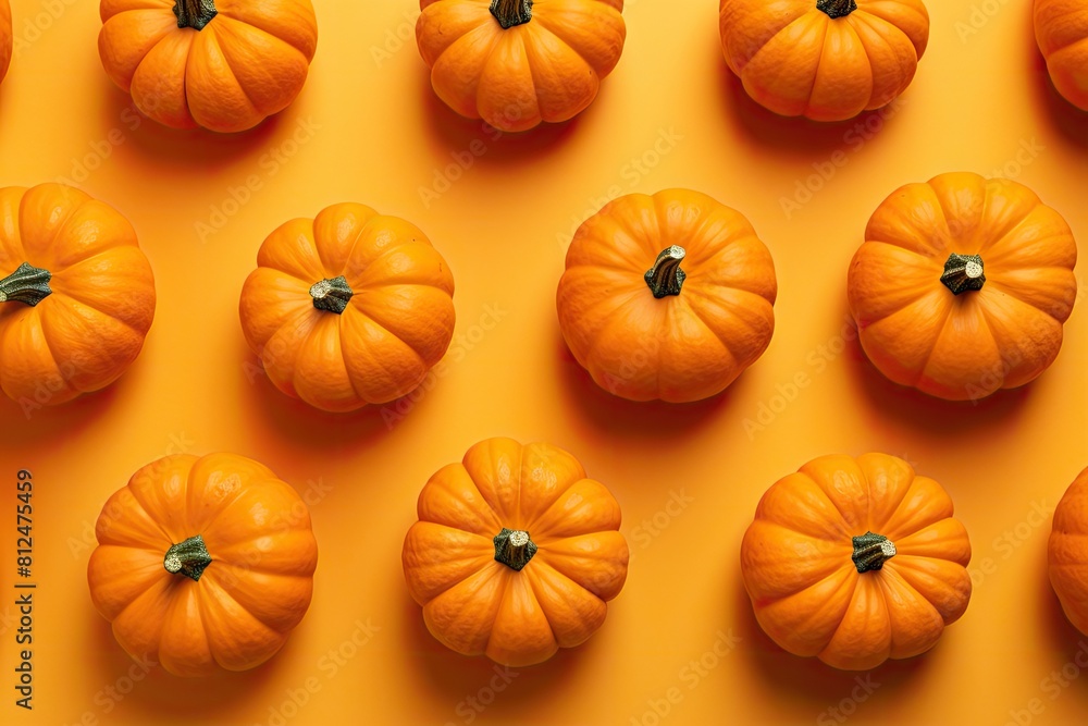 Top view pumpkins on bright background autumn concept Top view pumpkins on bright background autumn concept