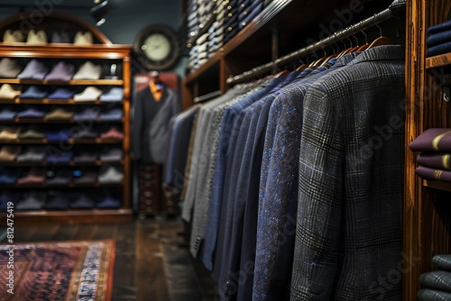 Business men's suit store indoor