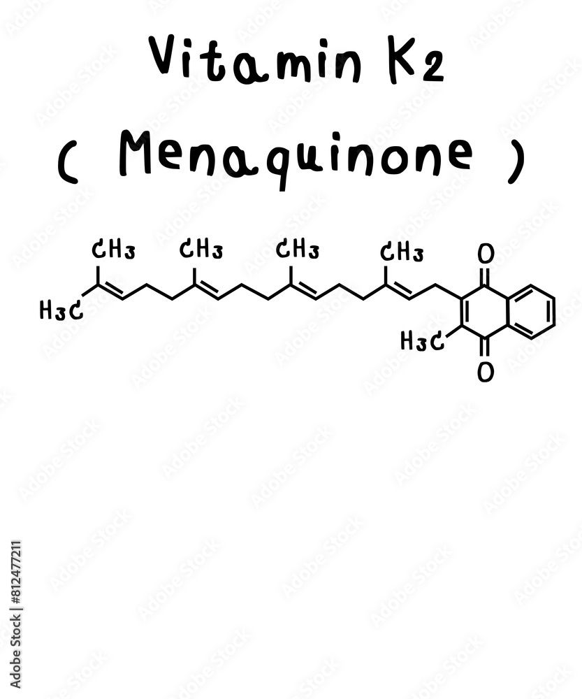 Vitamin K2_Menaquinone illustration Vitamin K2_Menaquinone illustration