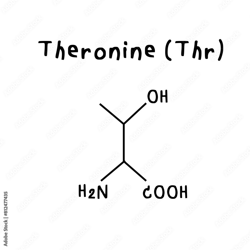 Theronine chemical structure illustration Theronine chemical structure illustration