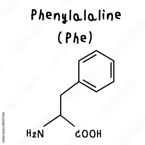 Phenylalanine chemical structure illustration