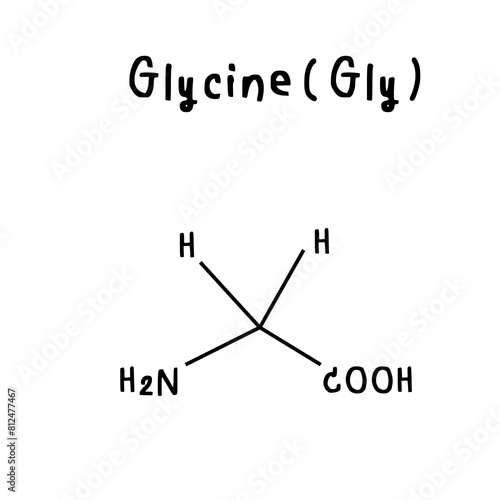 Glycine  chemical structure illustration