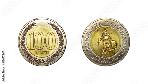 100 Albanian Leke coin of 2000 photo