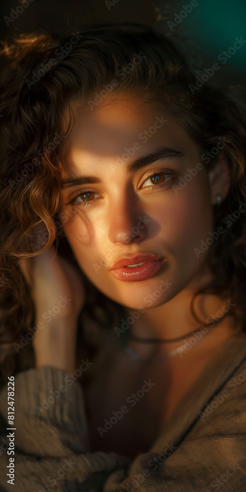 Schönes gepflegtes Frauen Gesicht mit natürlichen Make up für Kosmetik und Permanent Make up Poster Nahaufnahme Schönes gepflegtes Frauen Gesicht mit natürlichen Make up für Kosmetik und Permanent Make up Poster Nahaufnahme