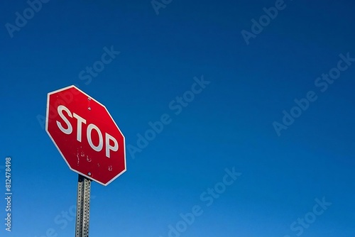 Eye-catching Stop Sign Standing Alone on a Clear Background