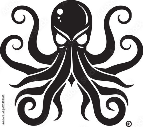 Octopus cute cartoon tattoo icon