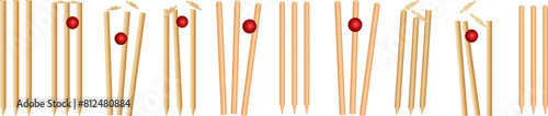 Cricket Stump, Cricket Ball Hitting Wickets Out, Cricket Concept , Cricket Social Media Poster