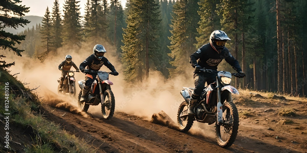 wallpaper representing a group of bikers competing in a motocross race, on high mountain trails. wallpaper representing a group of bikers competing in a motocross race, on high mountain trails.