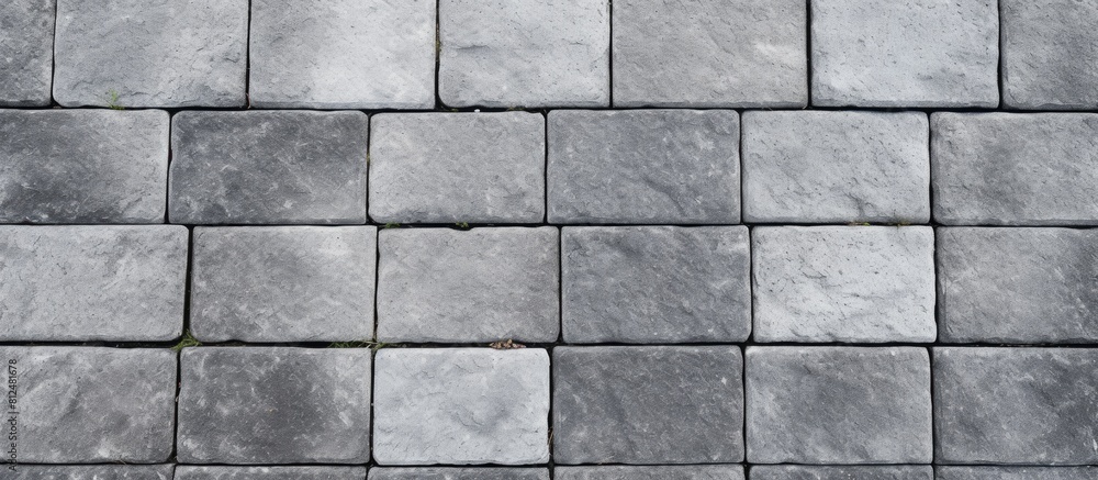 Obraz premium Aerial view of square concrete paving stones with copy space in the image