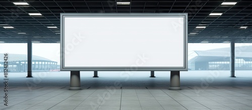 An airport billboard with empty space for displaying advertisements. Creative banner. Copyspace image