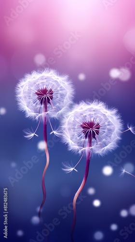 Beautiful purple dandelion