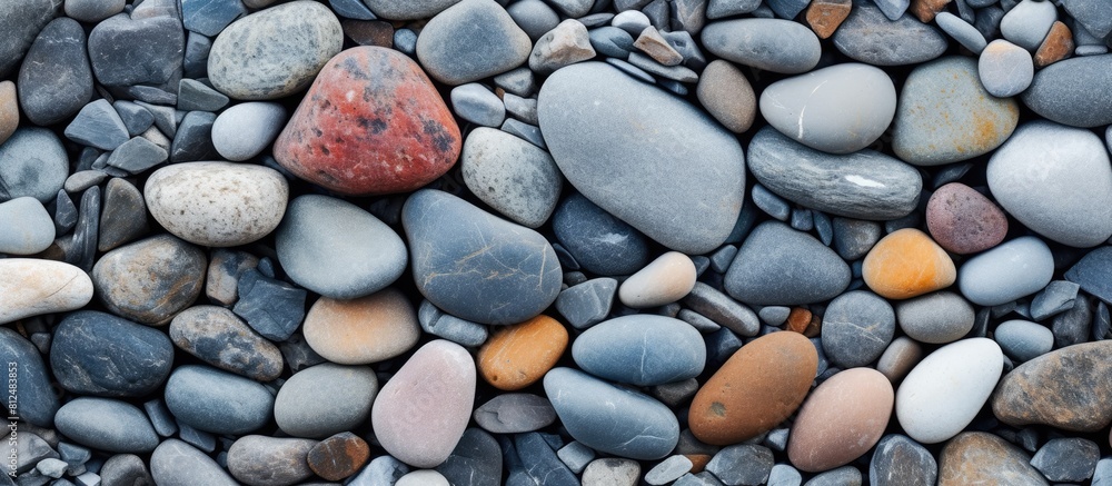 An abstract texture of natural stones creates a captivating backdrop or background image with copies space. Creative banner. Copyspace image An abstract texture of natural stones creates a captivating backdrop or background image with copies space. Creative banner. Copyspace image