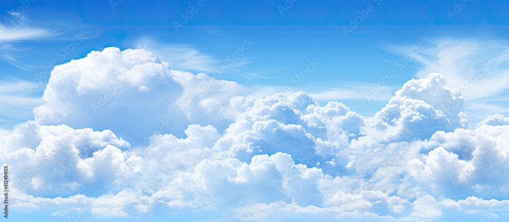 Abstract background with blue sky and white clouds Copy space image
