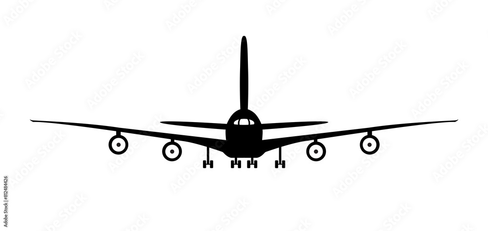 Icon of an airplane on a white background Icon of an airplane on a white background