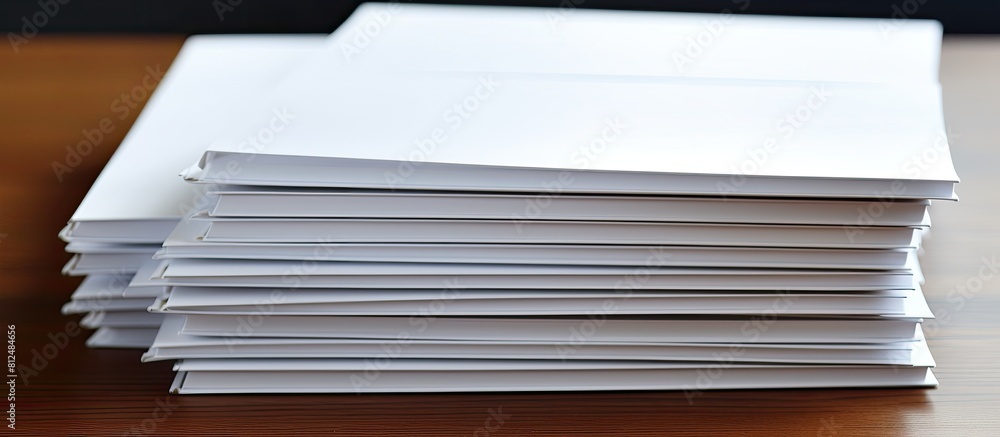 Diagonal arrangement of white paper notebooks with copy space image Diagonal arrangement of white paper notebooks with copy space image