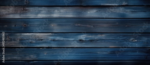 Wallpaper Mural A front view of vintage wooden dark blue horizontal boards perfect for design with a copy space image in the background Torontodigital.ca