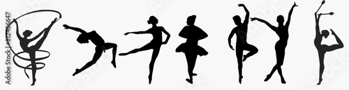set of gymnastics silhouettes.