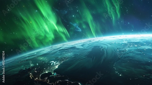 Witness Earth's vibrant embrace by swirling auroras during a maximum geomagnetic storm, their luminous glow contrasting the vast darkness of space.