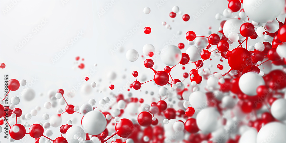Kugeln in schönen knall rot und weiß Farben fliegend Kugeln in schönen knall rot und weiß Farben fliegend