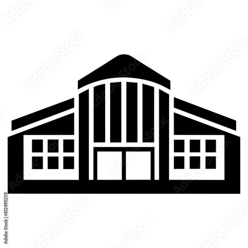 mall building icon logo silhouette vector illustration