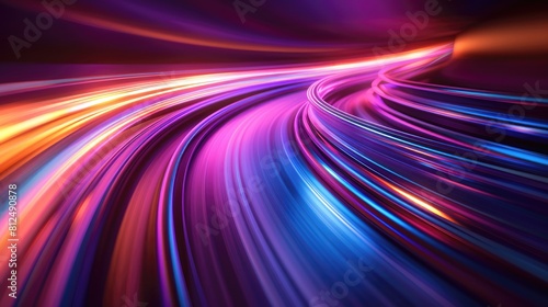 A colorful  swirling line of light that appears to be moving