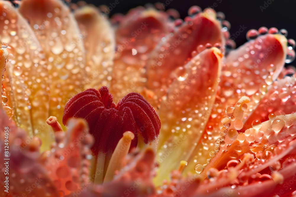 Close-up of a vibrant red and yellow flower in full bloom Close-up of a vibrant red and yellow flower in full bloom
