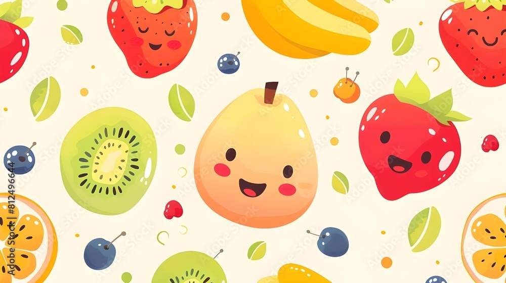 seamless repeat pattern of fresh fruit seamless repeat pattern of fresh fruit