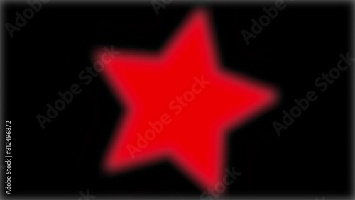 red star on black background
