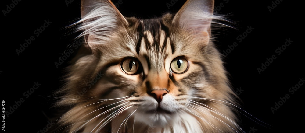 A copy space image of a cat with light brown fur in a portrait A copy space image of a cat with light brown fur in a portrait