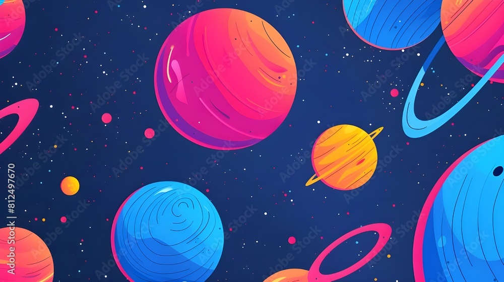 seamless pattern with planets and stars seamless pattern with planets and stars