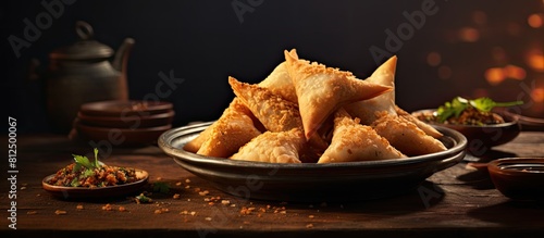 Quibe a traditional Arabian fried snack is a delectable treat consisting of wheat dough filled with savory minced meat Discover this mouthwatering delight. Creative banner. Copyspace image photo