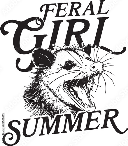 Feral Girl Summer svg, summer girl, Raccoon SVG, Feral Girl Summer png