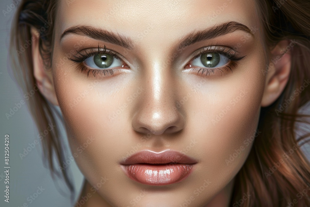 Beautiful brunette woman with long hair, radiant perfect skin, beauty industry, beauty and health. Beautiful brunette woman with long hair, radiant perfect skin, beauty industry, beauty and health.