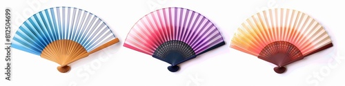 Various fan sets with a white backdrop and banner design