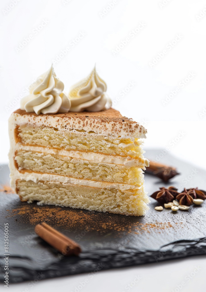 Chai Latte Cake, isolated on white background. Macchiato cake. Latte cake. Coffee cake. Dessert. Chai Latte Cake, isolated on white background. Macchiato cake. Latte cake. Coffee cake. Dessert.