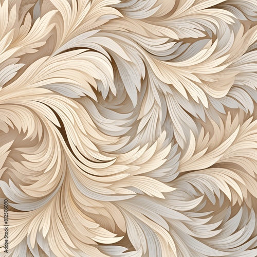 Elegant Beige and Cream Abstract Wave Pattern with Seamless Design.