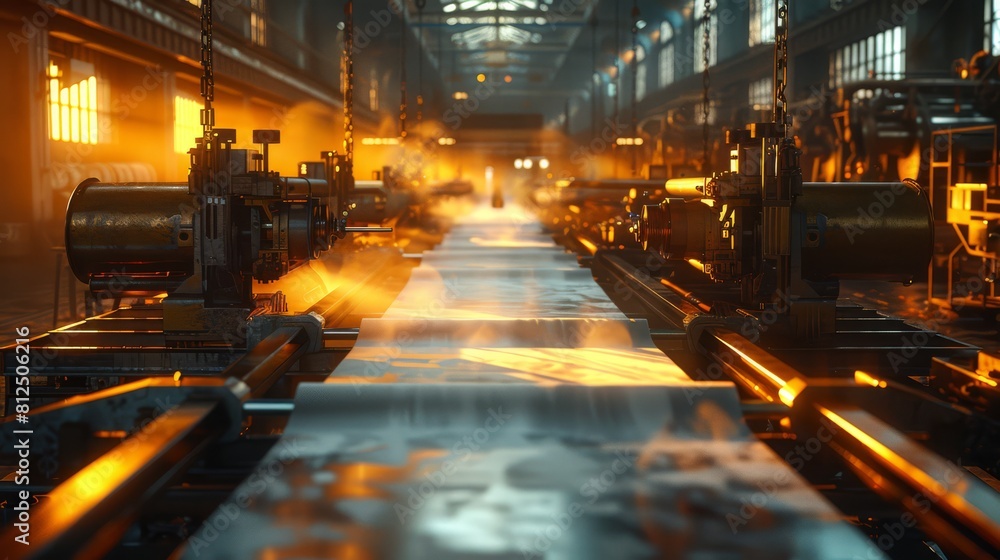 Inside a high-speed printing press room, papers flying through machinery, action-packed Inside a high-speed printing press room, papers flying through machinery, action-packed