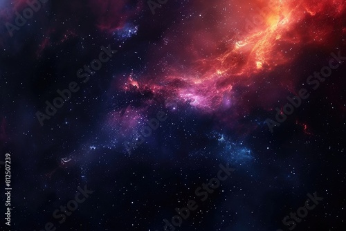 Vivid celestial landscape and colorful galaxy