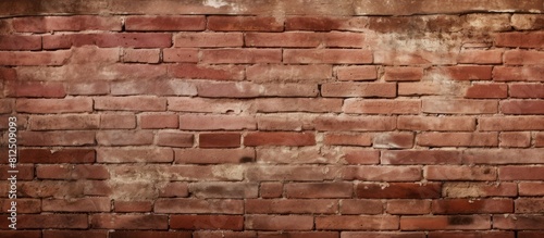 The textured background of an aged red brick block wall provides ample copy space for creative designs