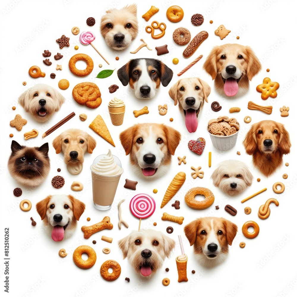 Many dogs and food image art realistic photo used for printing illustrator. Many dogs and food image art realistic photo used for printing illustrator.