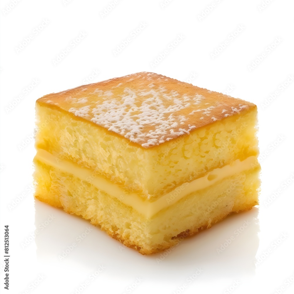 a butter cake on white background