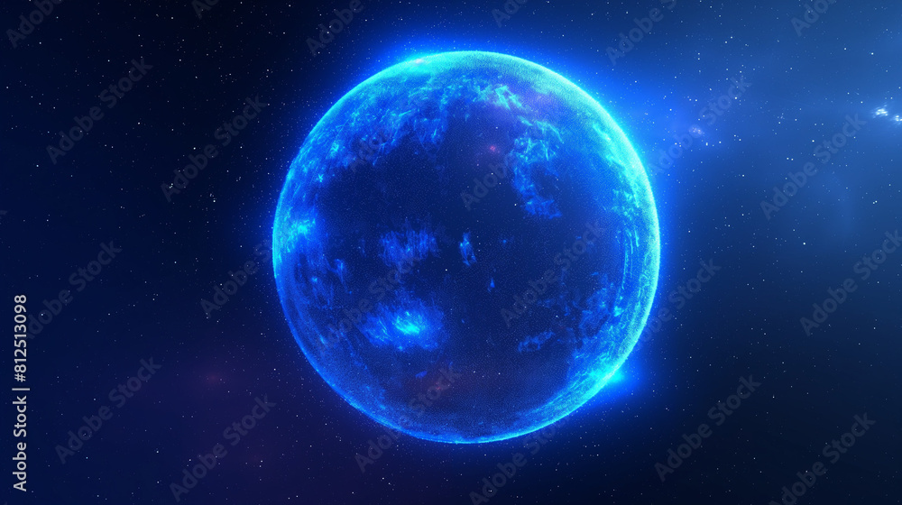 Obraz premium Vector illustrations of Abstract blue futuristic globe digital economic or metaverse with glowing particles around. Digital innovation and technology concepts.