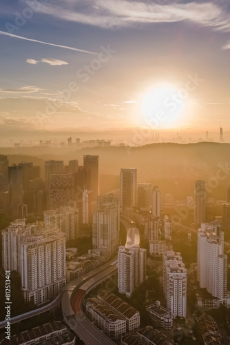 Canvas Print beautiful view of kuala lumpur, malaysia city skyline