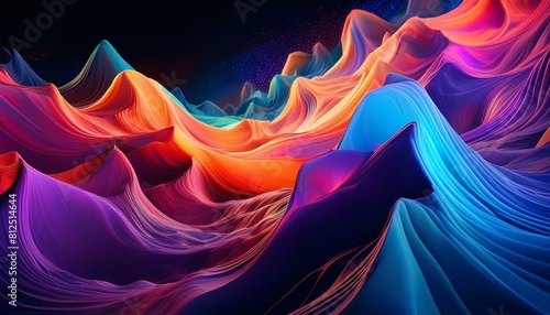 Spectral Symphony: Mesmerizing 3D Abstract Rendering